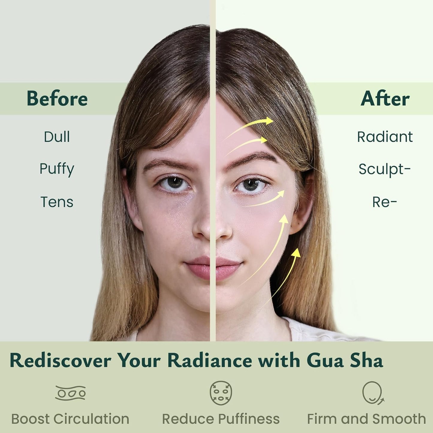 Guasha Massage Tool, 4 Pcs Gua Sha Facial Tool, Guasha Board for SPA Acupuncture Therapy Trigger Point Treatment, Gua Sha Scraping Massage Tool
