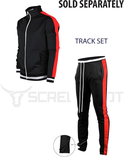 Mens Urban Hip Hop Premium Track Jacket - Slim Fit Side Taping Sportswear Urbanwear Streetwear Top